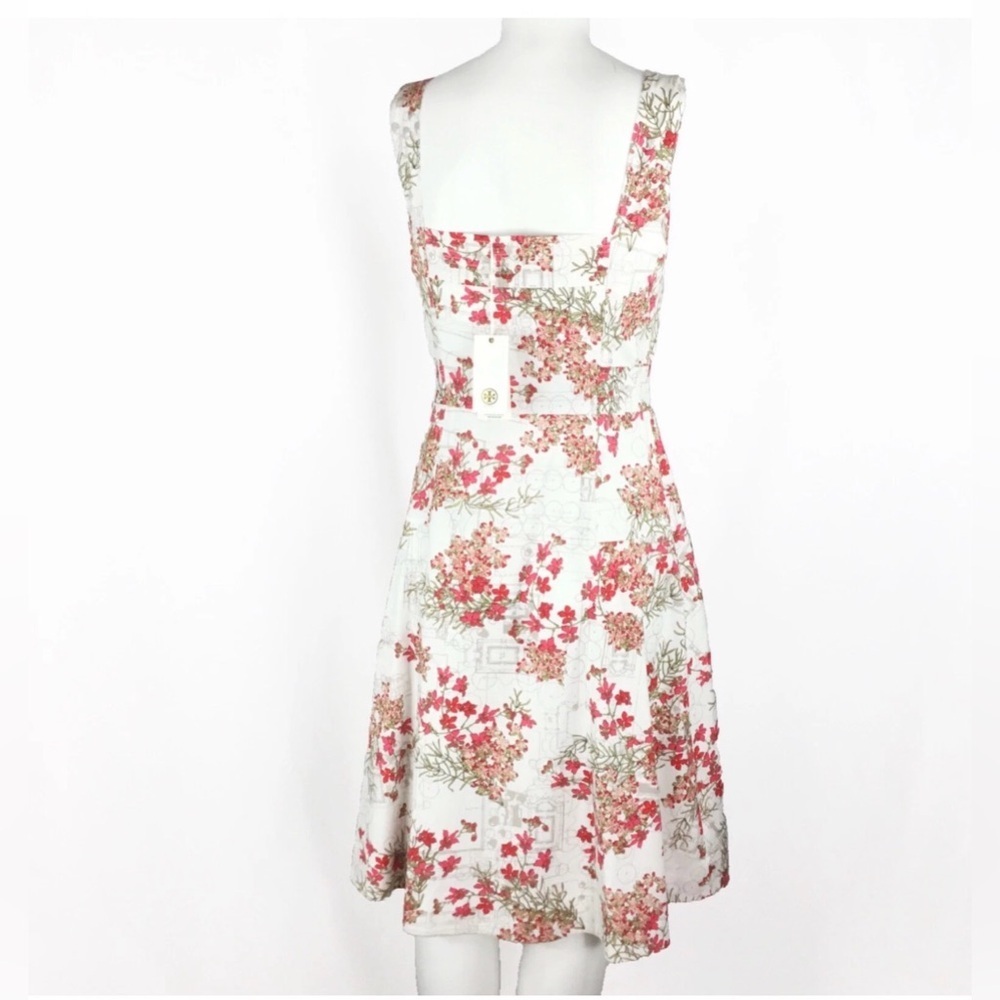TORY BURCH SYLVIA Dress Wte Floral Sz L(10/12) SRP $325 - Picture 3 of 8